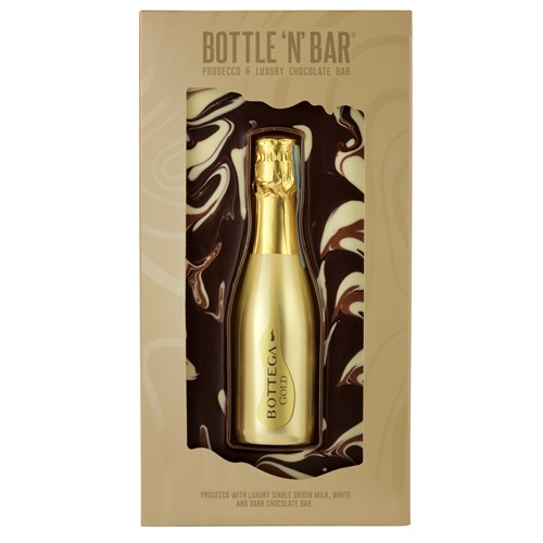 Bottle N Bar Prosecco And Milk White and Dark Chocolate